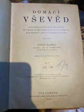 kniha Domácí vševěd II. - Ch-M - ilustrovaný slovník vědomostí ze všech oborů domácího hospodářství, rodinného a společenského života, Šolc a Šimáček 1925