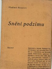 kniha Snění podzimu básně, Vladimír Rozanov 1931