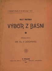 kniha Výbor z básní, Eduard Weinfurter 1901