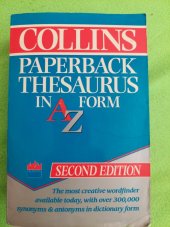 kniha Collins  paperback thesaurus in A-Z form, HarperCollins 1992