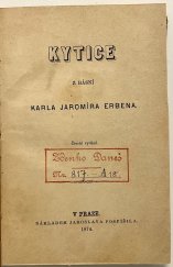kniha Kytice z básní Karla Jaromíra Erbena, Jaroslav Pospíšil 1874