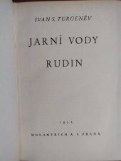 kniha Jarní vody Rudin, Melantrich 1932
