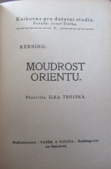 kniha Moudrost orientu, Vaněk & Votava 1922