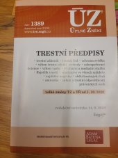 kniha ÚZ 1389 Trestní předpisy Velké změny TZ a TŘ od 1.10.2020, Sagit 2020