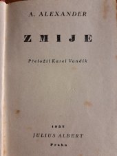 kniha Zmije, Julius Albert 1937