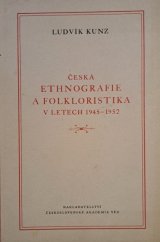 kniha Česká ethnografie a folkloristika v letech 1945-1952, Československá akademie věd 1954