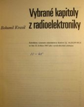 kniha Vybrané kapitoly z radioelektroniky Vysokošk. učebnice, Academia 1969