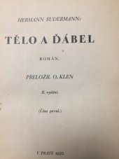 kniha Tělo a ďábel část první román, Nebeský a Beznoska 1932