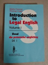 kniha Introduction to legal English Volume I Úvod do právnické angličtiny, Karolinum  1998