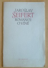 kniha Romance o víně [sbírka básní], Melantrich 1986
