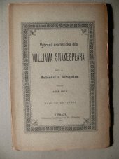kniha Williama Shakespeara Antonius a Kleopatra, František Řivnáč 1883