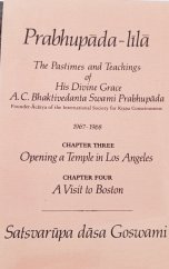 kniha Prabhupada-lila 1967-1968, Chapter 3 and 4, Satsvarupa dasa Goswami 1981