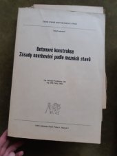 kniha Betonové konstrukce Zásady navrhování podle mezních stavů : Určeno pro stud. fak. stavební, ČVUT 1983