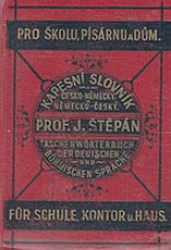 kniha Nový kapesní slovník česko-německý a německo-český [pro školu, pisárnu a dům]. I. Díl německo-český. Neues Taschenwörterbuch der böhmischen und deutschen Sprache., Jindřich Lorenz 1936