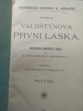 kniha Valdštýnova první láska. Díl 1, B. Kočí 1910