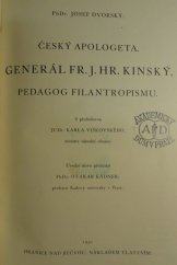 kniha Český apologeta, generál Fr. J. hr. Kinský, pedagog filantropismu, s.n. 1931