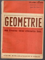 kniha Geometrie pro čtvrtou třídu středních škol , Státní nakladatelství 1949