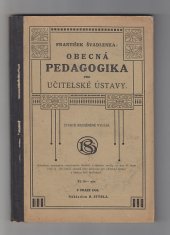 kniha Obecná pedagogika pro učitelské ústavy, Bedřich Stýblo 1929