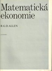kniha Matematická ekonomie, Academia 1971