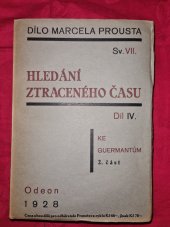 kniha Hledání ztraceného času Sv. 4. - Ke Guermantům 2, Jan Fromek 1928