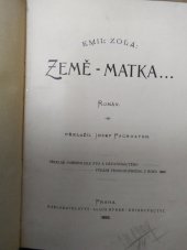 kniha Země - matka-- román, Alois Hynek 1898