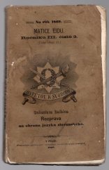 kniha Matice lidu, Ročníku III. číslo 3. ( číslo běžné 15. ), Nákladem spolku pro vydávání laciných knih českých 1869