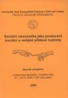 Sociální ekonomika jako producent sociální a veřejné přidané hodnoty