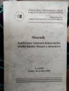 Sborník konference studentů doktorského studia Fakulty financí a účetnictví
