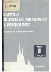 Kapitoly ze sociální pedagogiky a psychologie