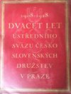 Dvacet let Ústředního svazu československých družstev