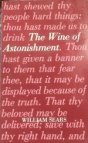 The Wine of Astonushment