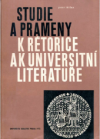 Studie a prameny k rétorice a k universitní literatuře