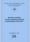 Sborník ze semináře "Inovace výukových programů a možnosti jejich financování"