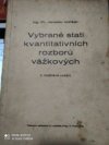 Vybrané stati kvantitativních rozborů vážkových