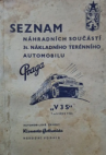 PRAGA V3S seznam náhradních součástí 3t nákladního terénního automobilu