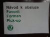 Návod k obsluze Škoda Favorit Forman pick-up
