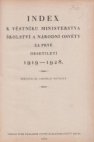 Index k věstníku ministerstva školství a národní osvěty za prvé desetiletí 1919 - 1928