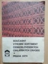 Současný výrobní sortiment československých cihlářských závodů