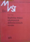 Stabilita řešení obyčejných diferenciálních rovnic