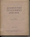 Adamovské železárny 1350-1928