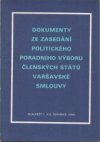 Dokumenty ze zasedání politického poradního výboru členských států Varšavské smlouvy
