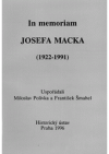 In memoriam Josefa Macka (1922-1991)