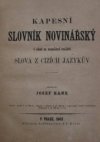 Kapesní slovník novinářský v němž se nacházejí zvláště slova z cizích jazykův