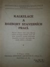 Kalkulace a rozbory stavebních prací