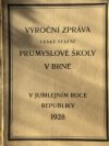 Výroční zpráva české státní průmyslové školy v brně 1928