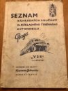 Seznam náhradních součástí 3t. Nákladního terénního automobilu V 3 S