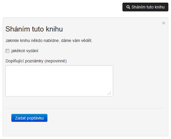 formulář pro poptání knihy
